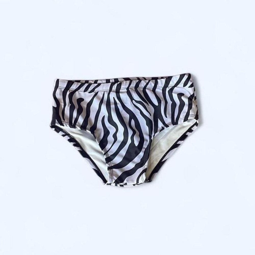 Black and‎ white zebra print bikini bottoms size S